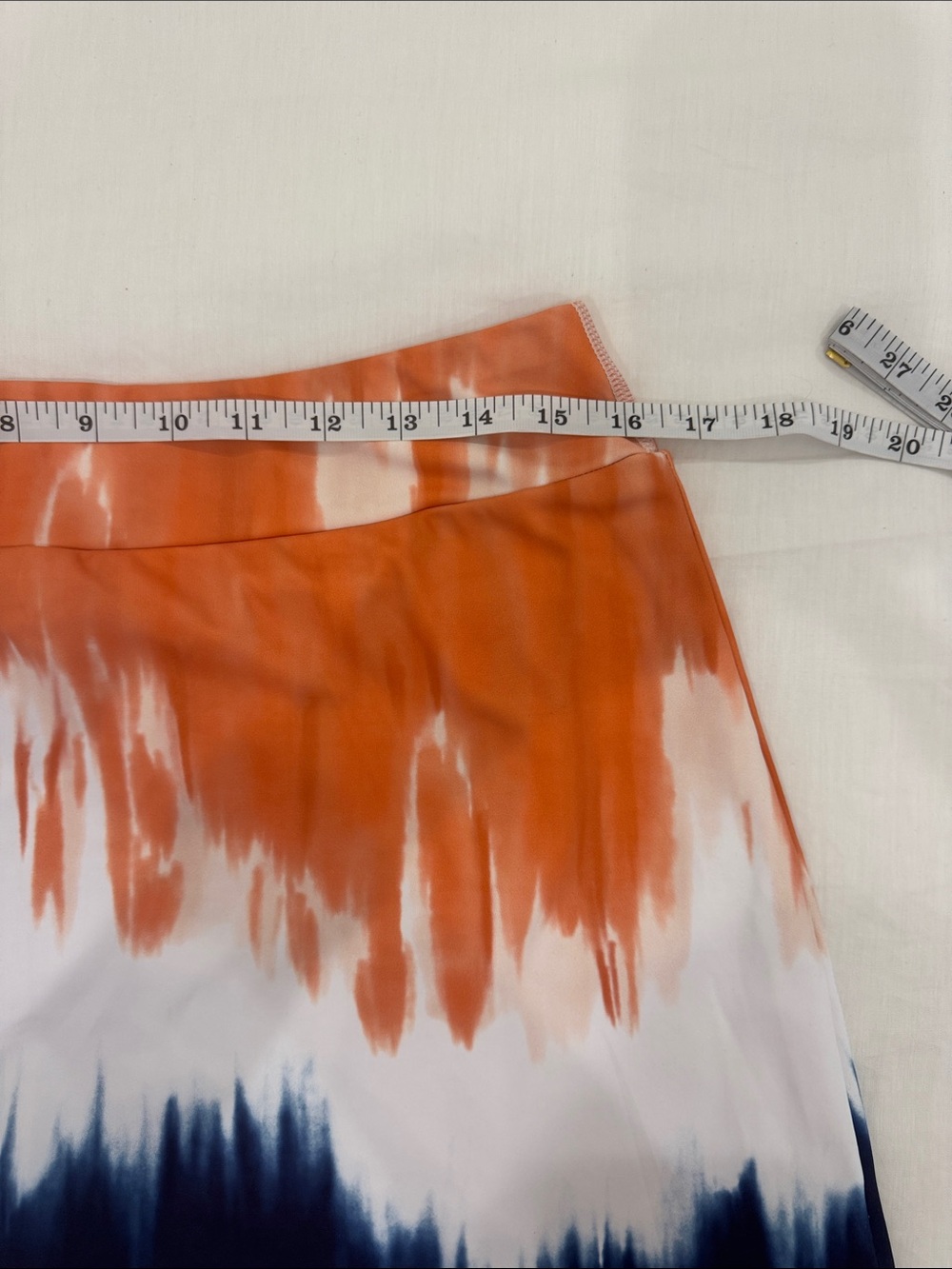 Tie-Dye Orange and Navy A-Line Skirt - Picture 5 of 17